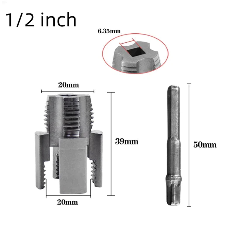 PPR/PVC Water Pipe Threading Tool — 1/2 in and 3/4 in Internal and External Thread Tapper