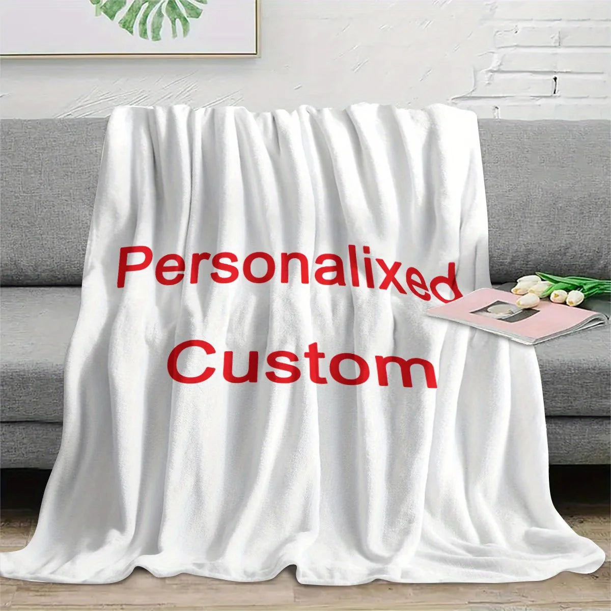 Custom Photo Flannel Blanket, Upload Your Image