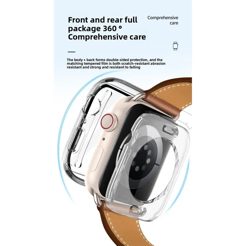 360 Full Waterproof Case Tempered Glass Protection for Apple Watch 46mm 45mm 44mm 41mm 40mm 42mm IWatch Series 11 10 9 8 7 SE 3
