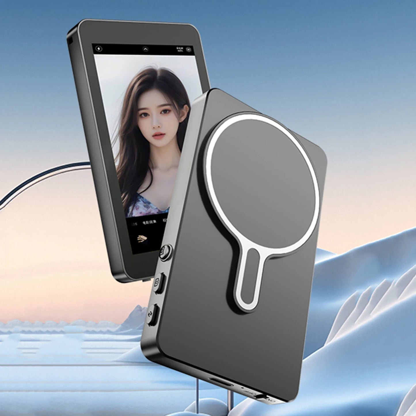 Upgrade Magnetic Wireless Selfie Monitor Screen 4inch For Android Phone Rear Camera Live Streaming Video Recording W/ Zoom Focus