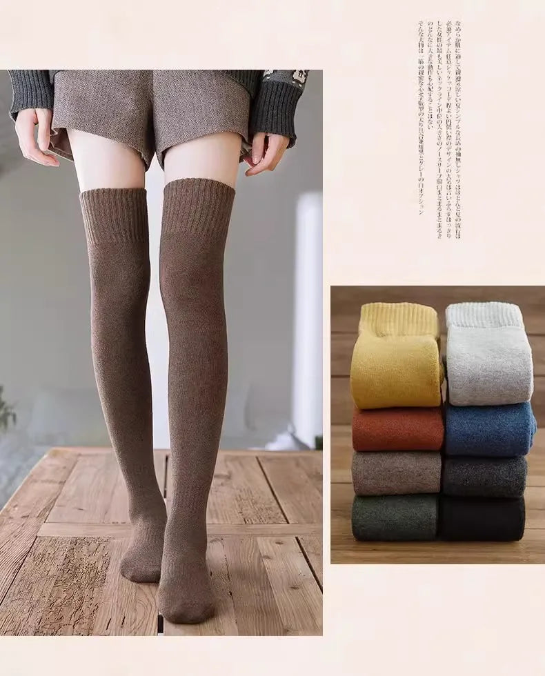 Women's Thick Over the Knee Socks, Terry Lined