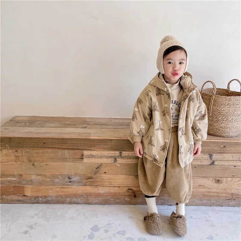 Girls Printed Puffer Coat - Warm Hooded Winter Jacket - photo 4