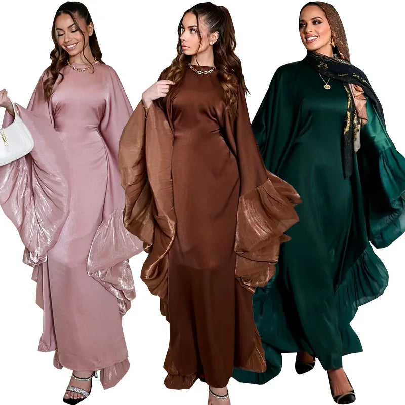 Muslim Women Arabic Dubai Abaya Long Dress Modest Ramadan Robe Kaftan Femme Islam Clothing Eid Djellaba Kebaya Caftan Marocain