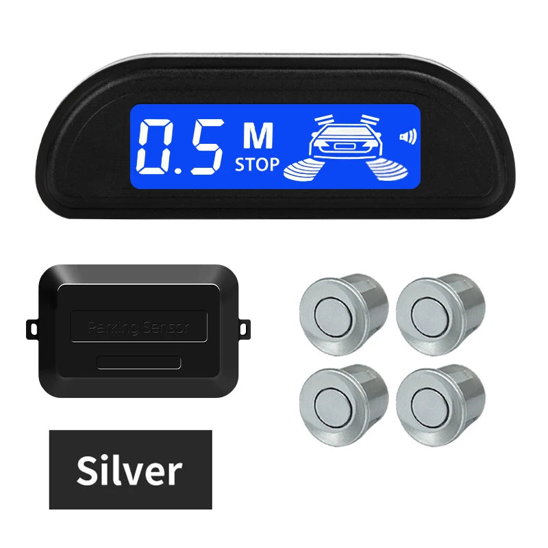 Hippcron Car Parking Sensor Kit With Auto Parktronic Reverse LED Monitor 22mm 4 Sensors Radar Detector System Backlight Display