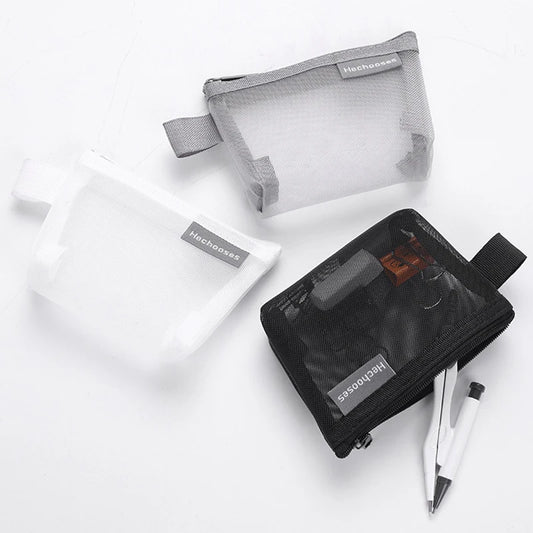 Compact Mesh Coin Organizer Bag for Keys, Makeup & Cards - photo 4