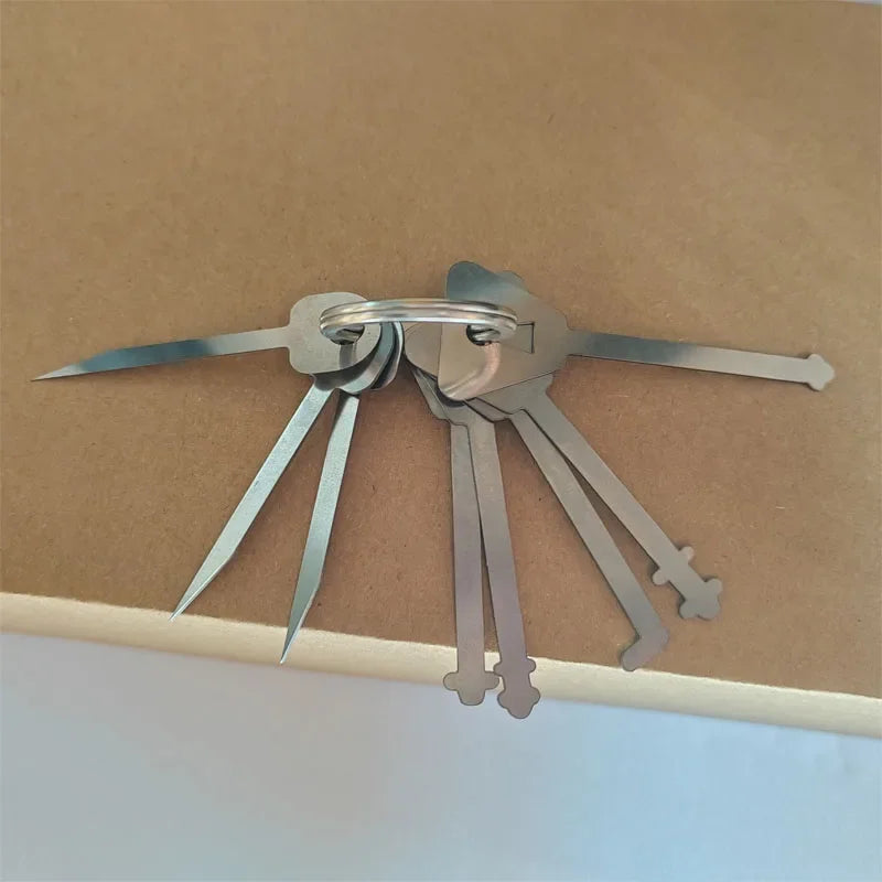 Master Keys Skeleton Lock Hook Warded Pick Open Doors Key Set Tools for Door Lock Opening Keychain Master Key To Open All Doors