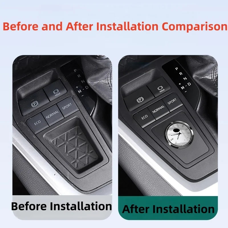 Car Dashboard Stick-On Luminous Digital Clocks Auto Vehicle Air Outlet Mini Watches For Toyota RV4 WILDLANDER 2024-2025