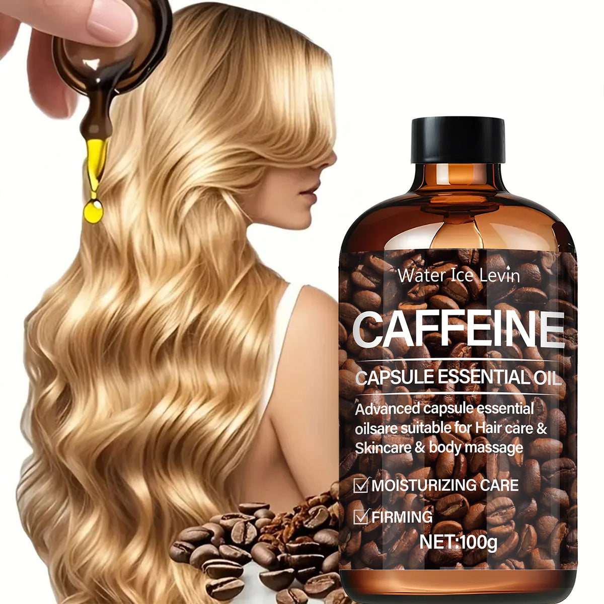 Hair Oil,High Concentration Caffeine Hair Essence,Activate Follicles,Strengthen Roots,Naturally Nourish Dry Hair,Soft Lasting Shine