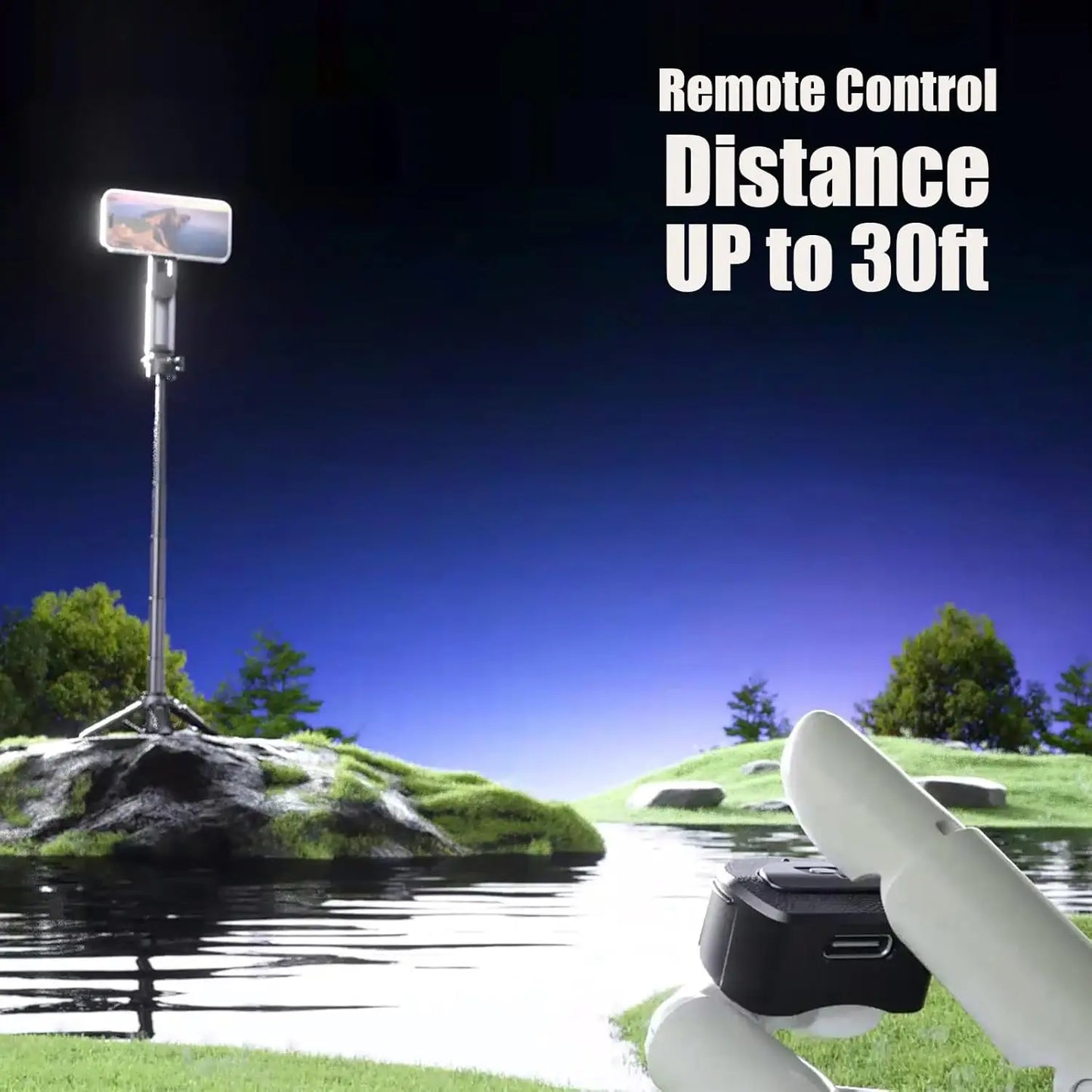 4-in-1 Magnetic Tripod Selfie Stick with Wireless Remote, Extendable Phone Stand for Photos/Live Streaming/Travel