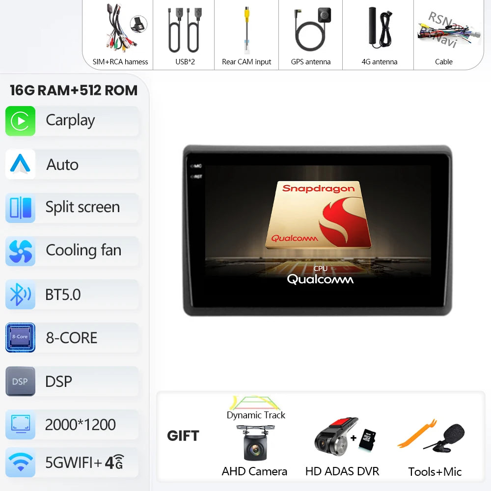 Android Car Stereo for Renault Master (2019–2022) — Wireless CarPlay, Android Auto, GPS, 360° Camera Ready