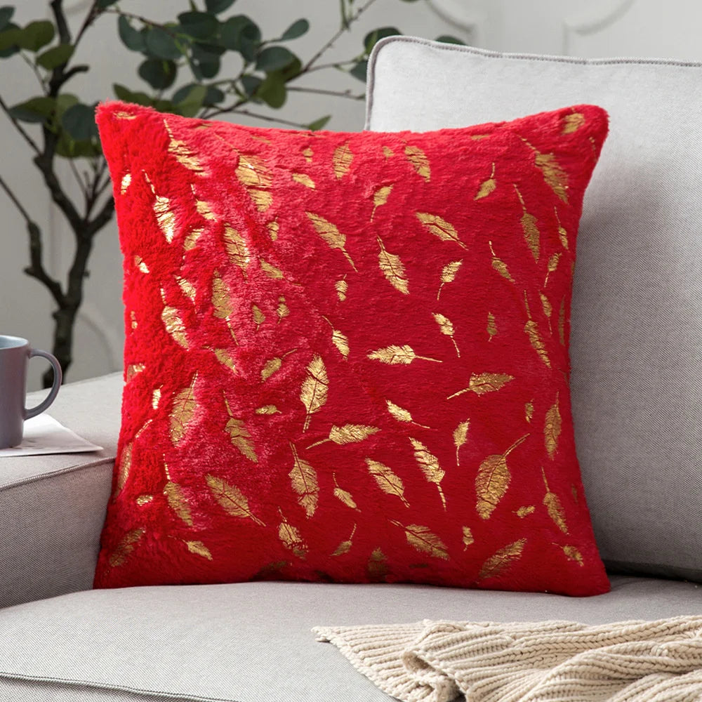 Plush Faux Fur Cushion Cover 43x43cm - Golden Fur Decorative Pillow Case - photo 21