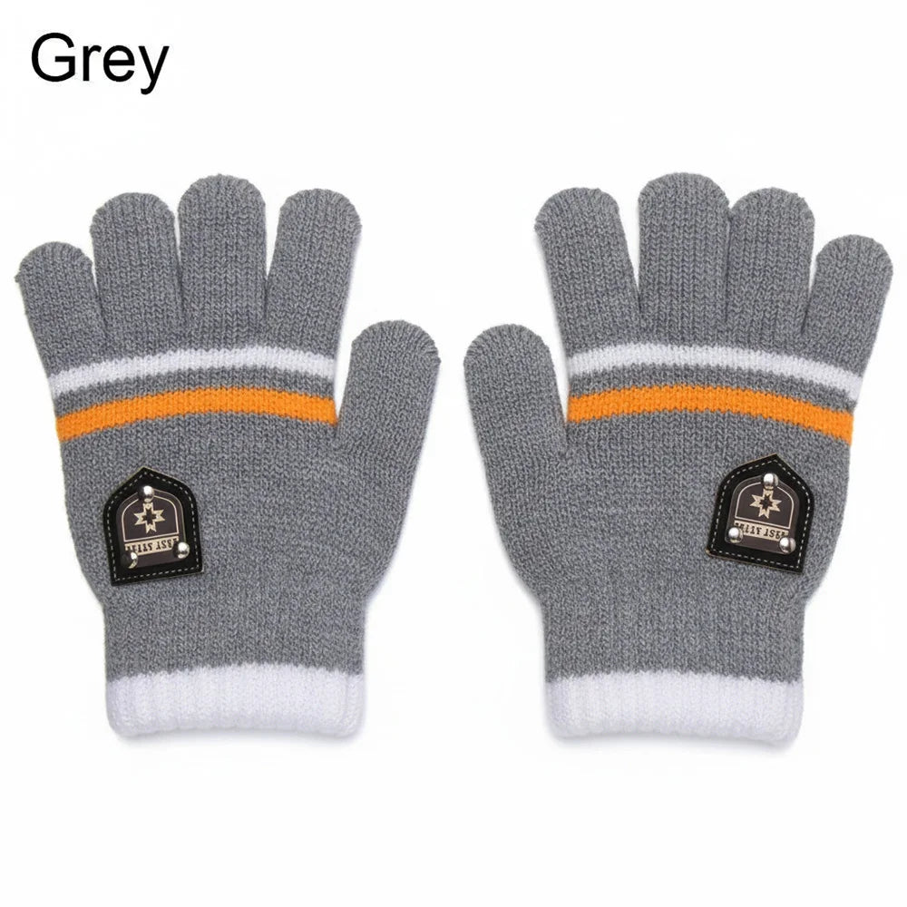 Kids Knitted Full Finger Gloves - Thick Winter Gloves for Ages 6-12 - photo 7