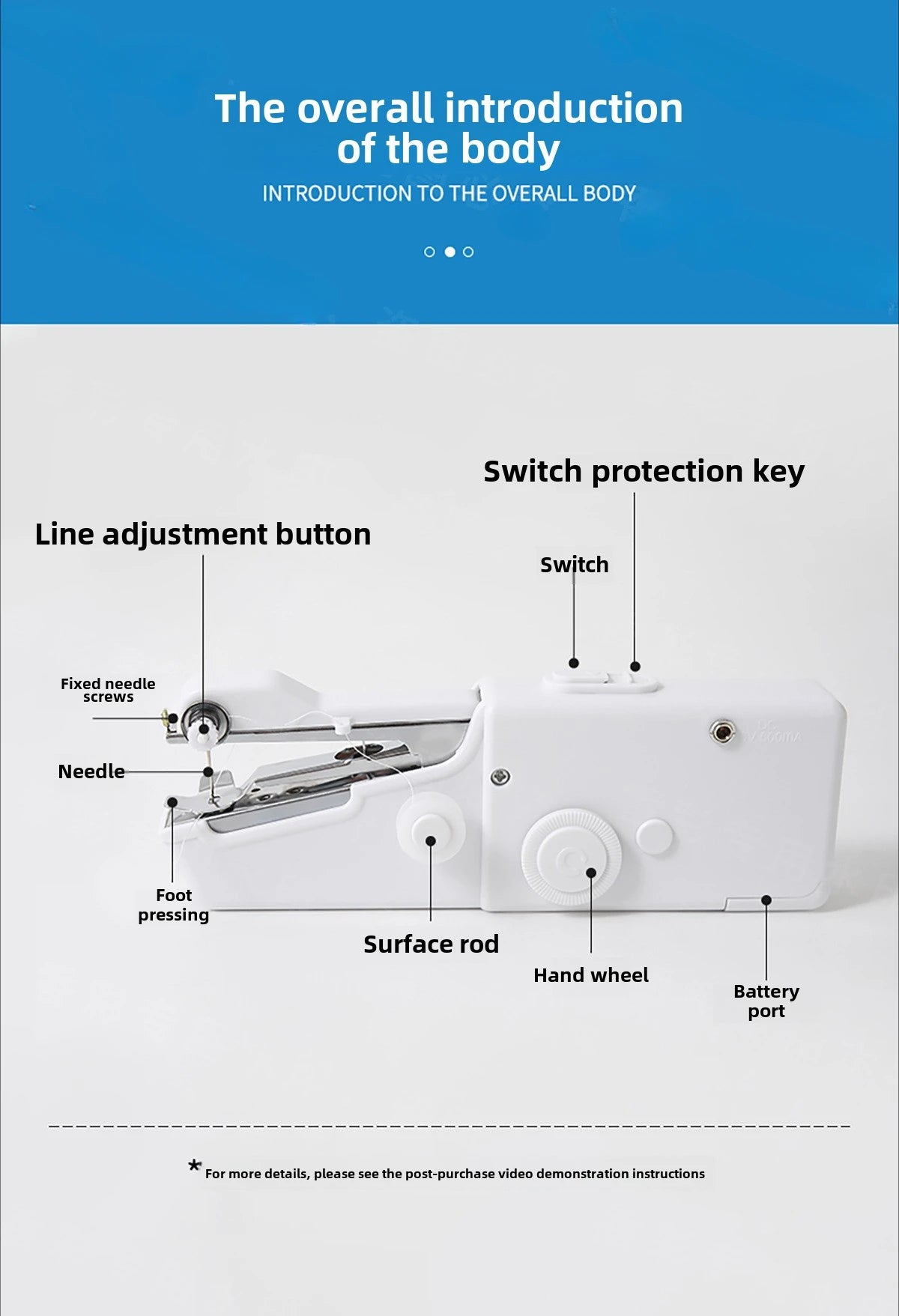 New Hand Sewing Machine Portable Sewing Machine Quick Handheld Sewing Tool Mini Electric Home DIY Apparel Supplies Arts Crafts