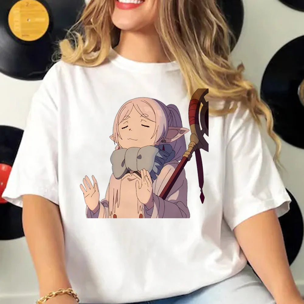 Frieren Tee women Y2K harajuku t-shirts female funny comic clothing