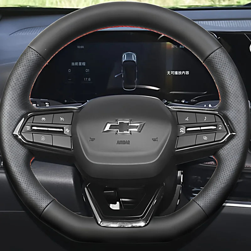 Hand-Stitched Leather Steering Wheel Cover — Chevrolet Silverado EV, Blazer & Equinox RS/RST (2024–2025)