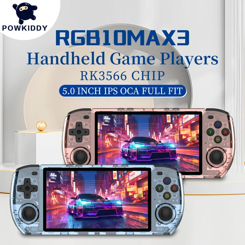 Powkiddy RGB10 Max3 Handheld Game Console Retro Video Game Conoles 5 Inch IPS Screen Game Player Children's Gifts Men Gifts