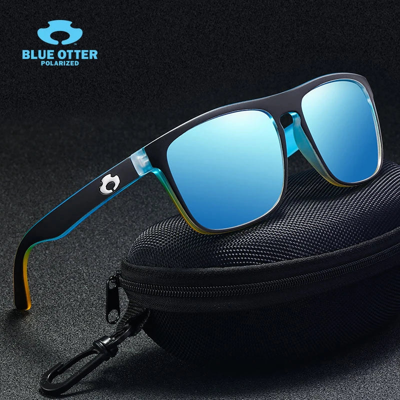 BLUE OTTER Polarized Square Sunglasses — Anti-Glare Unisex