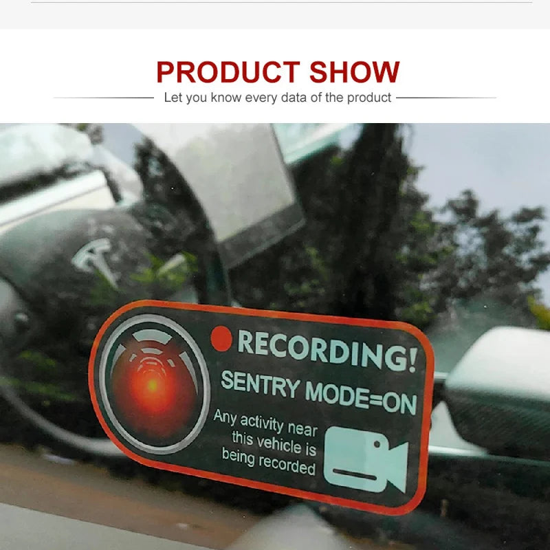 Car Window Sticker Recorder Logo Decal for Tesla BMW Benz Hyundai Honda Toyota Lexus Ford Kia Renault Peugeot Audi Accessories