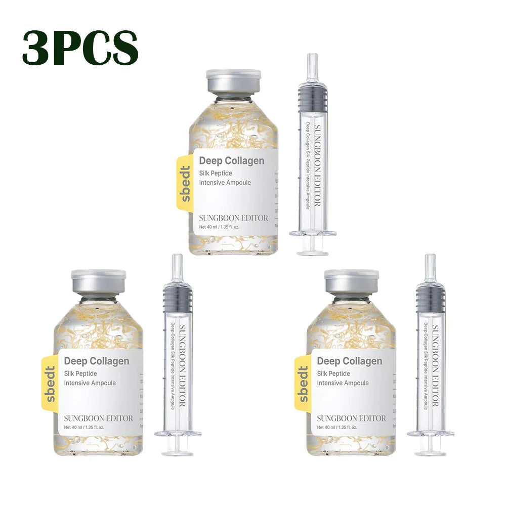 Collagen Ampoule Essence Liquid Set - Needle Type Firming Anti Wrinkle Line Sculpture Skin Care Moisturizing Repair Serum