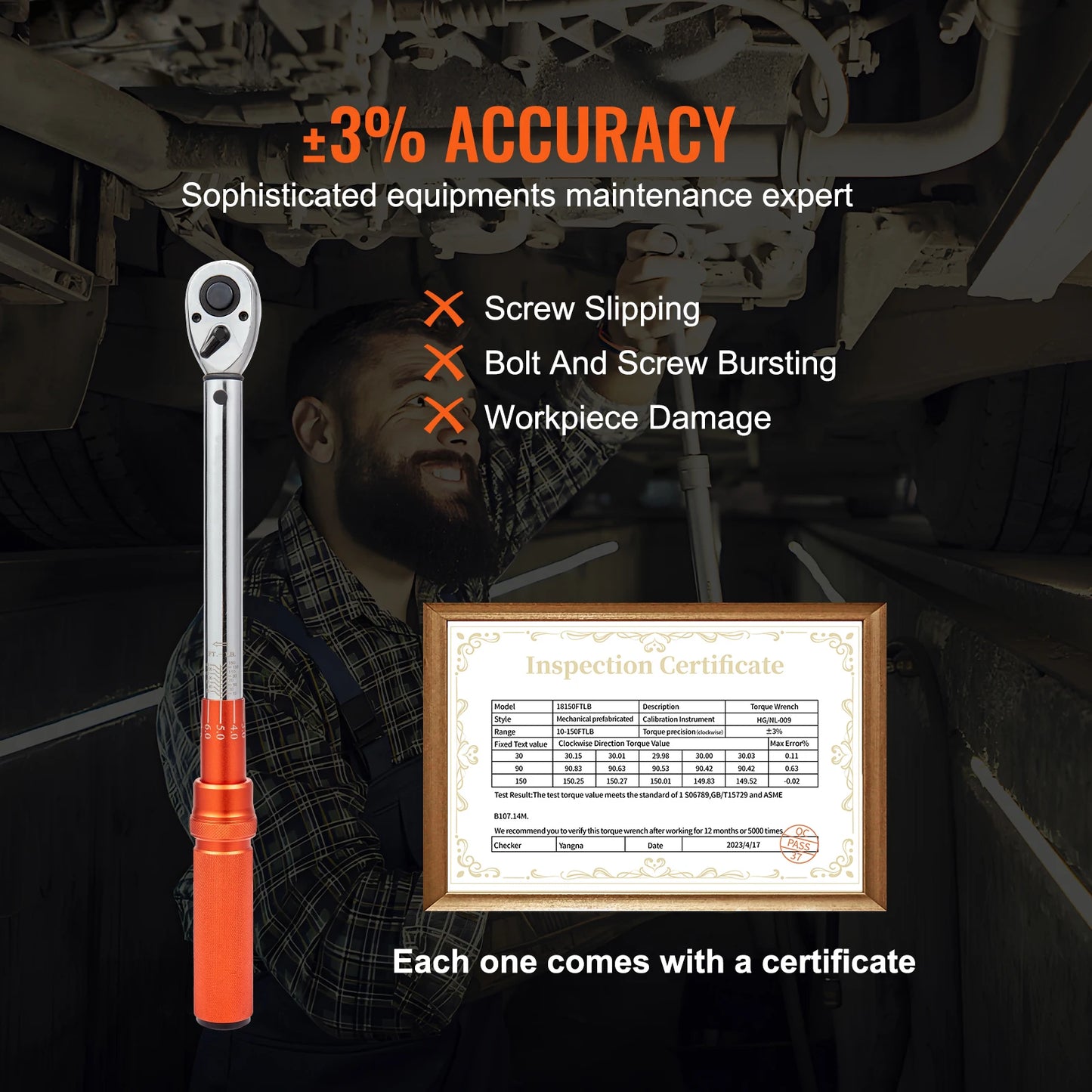 SucceBuy Mechanical Click Torque Wrench Set – Dual-Direction Adjustable Drive Wrench with Dual Range Scales | Multiple Torque Ranges | Auto & Precision Tool