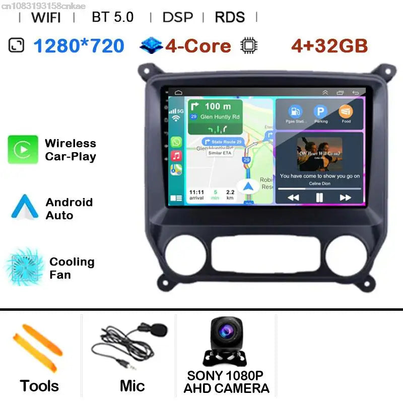 Car Radio Android 15 For Chevrolet Colorado 2014 - 2018 For Silverado GMC Sierra VIA Vtrux Truck 2014 - 2018 Carplay Stereo Auto