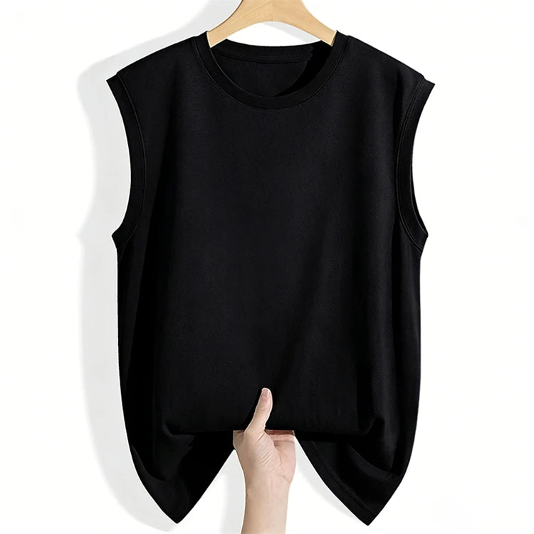 Women's ribbed-cuff cotton tank top — view 10 of 15