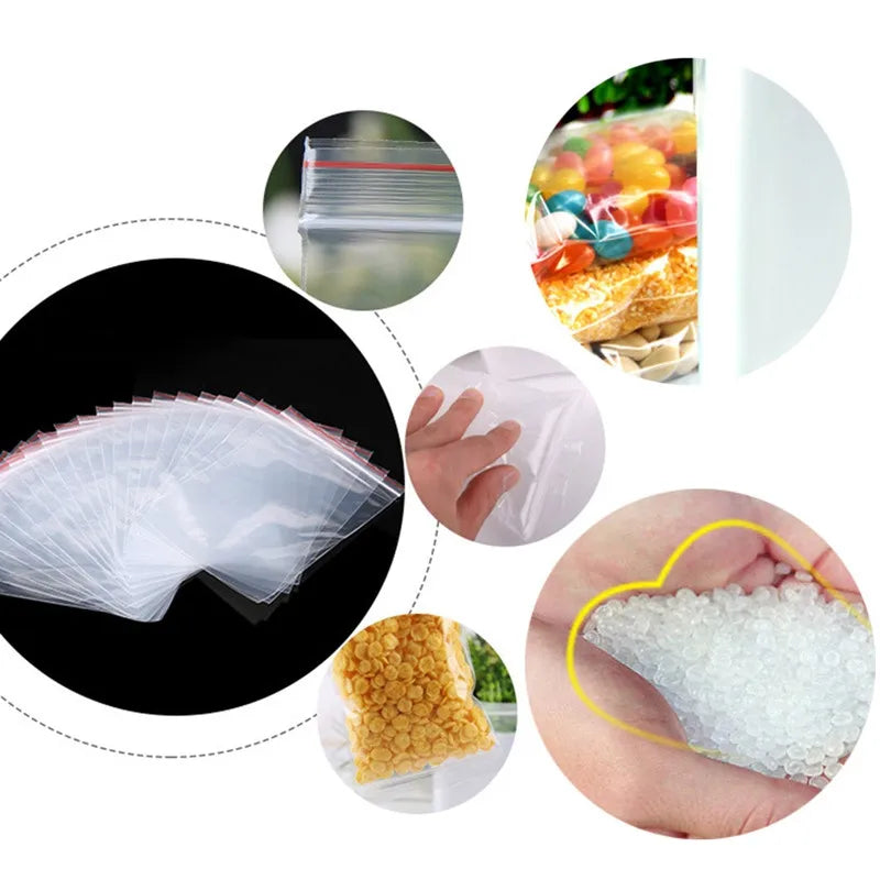 Thicken Clear Zipper Sealed Bags – Heavy-Duty Reclosable Plastic Storage Pouches for Jewelry, Food & Small Parts | Wholesale