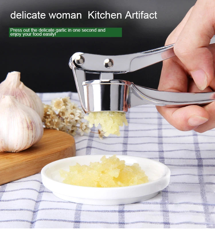 Stainless Steel Garlic Masher & Ginger Grinder – Manual Kitchen Extruder Tool | Vegetable Press