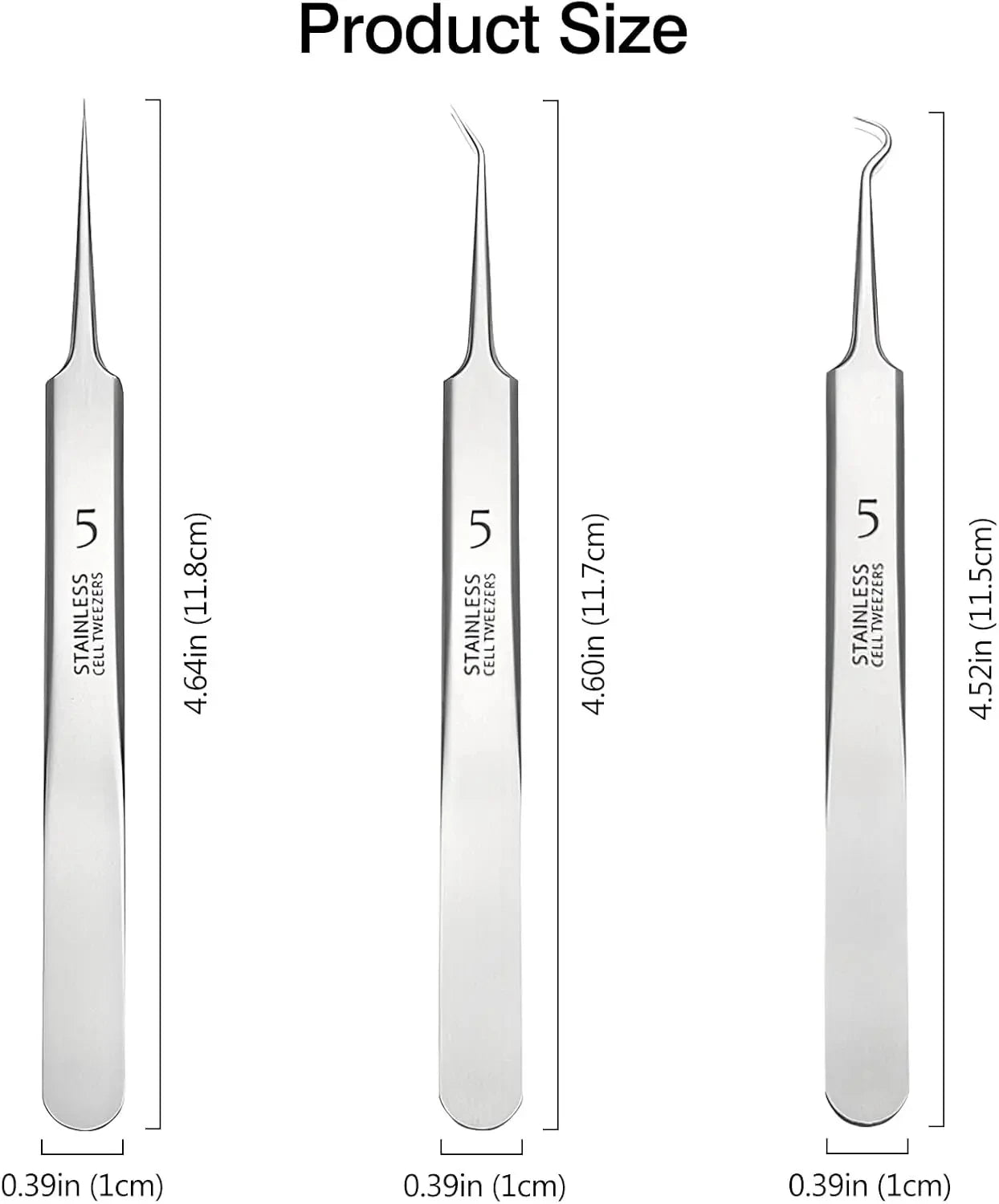German Ultra-fine No. 5 Cell Pimples Blackhead Clip Tweezers Beauty Salon Special Scraping & Closing Artifact Acne Needle Tool