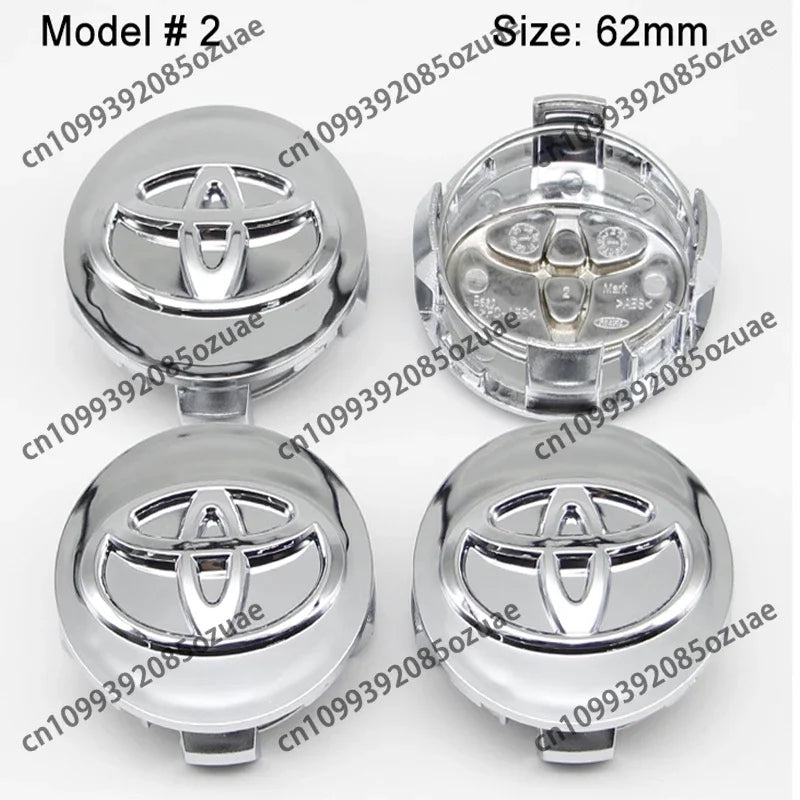 4Pcs 62mm 57mm Car Wheel Center Hub Caps Cover Badge Accessories For Toyota Prado Yaris Hilux Verso Fortuner Supra Corolla Camry
