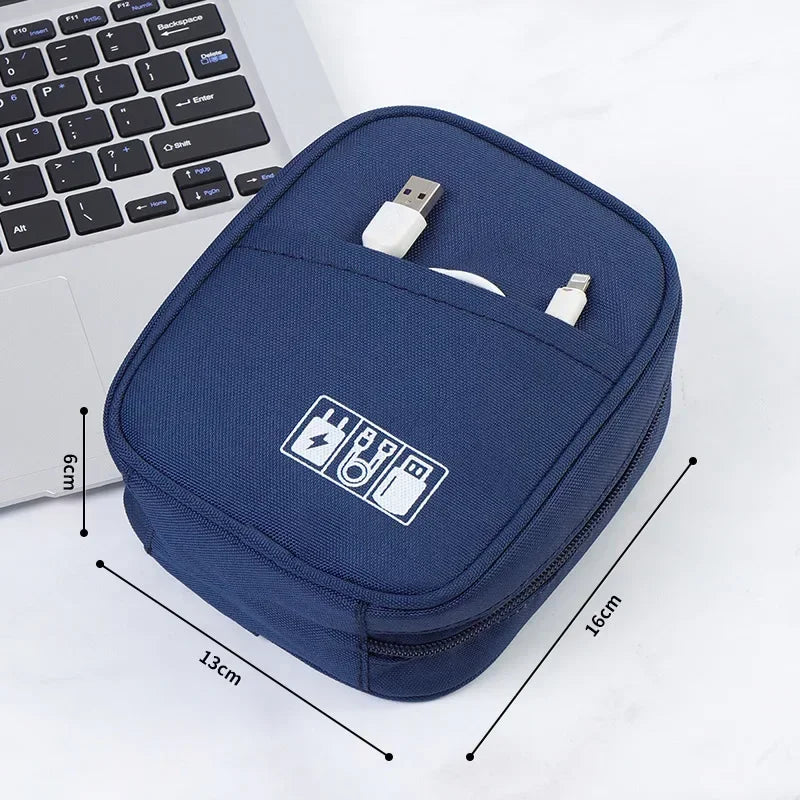 New Portable Data Cable Organizer Bag Water-proof USB Power Bank Earphone Storage Case Travel Digital Accessories Pouch