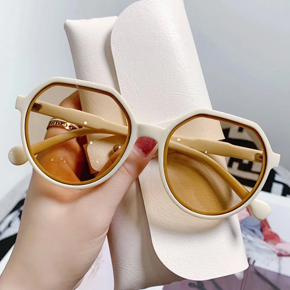 Korean-Style Geometric Sunglasses — Vintage Unisex UV Shades
