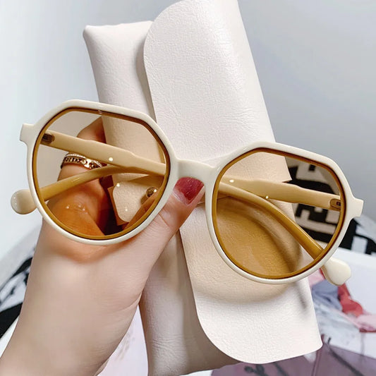 Korean-Style Geometric Sunglasses — Vintage Unisex UV Shades