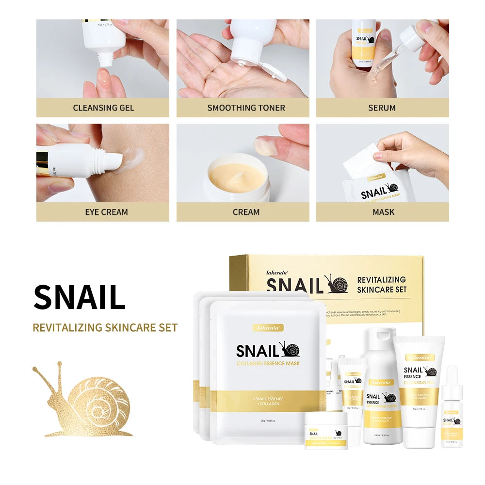 Snail Collagen Skin Care Set Deeply Nourishing Skin Long Lasting Hydrating Deep Cleaning Improve Elasticity Face Care Kits