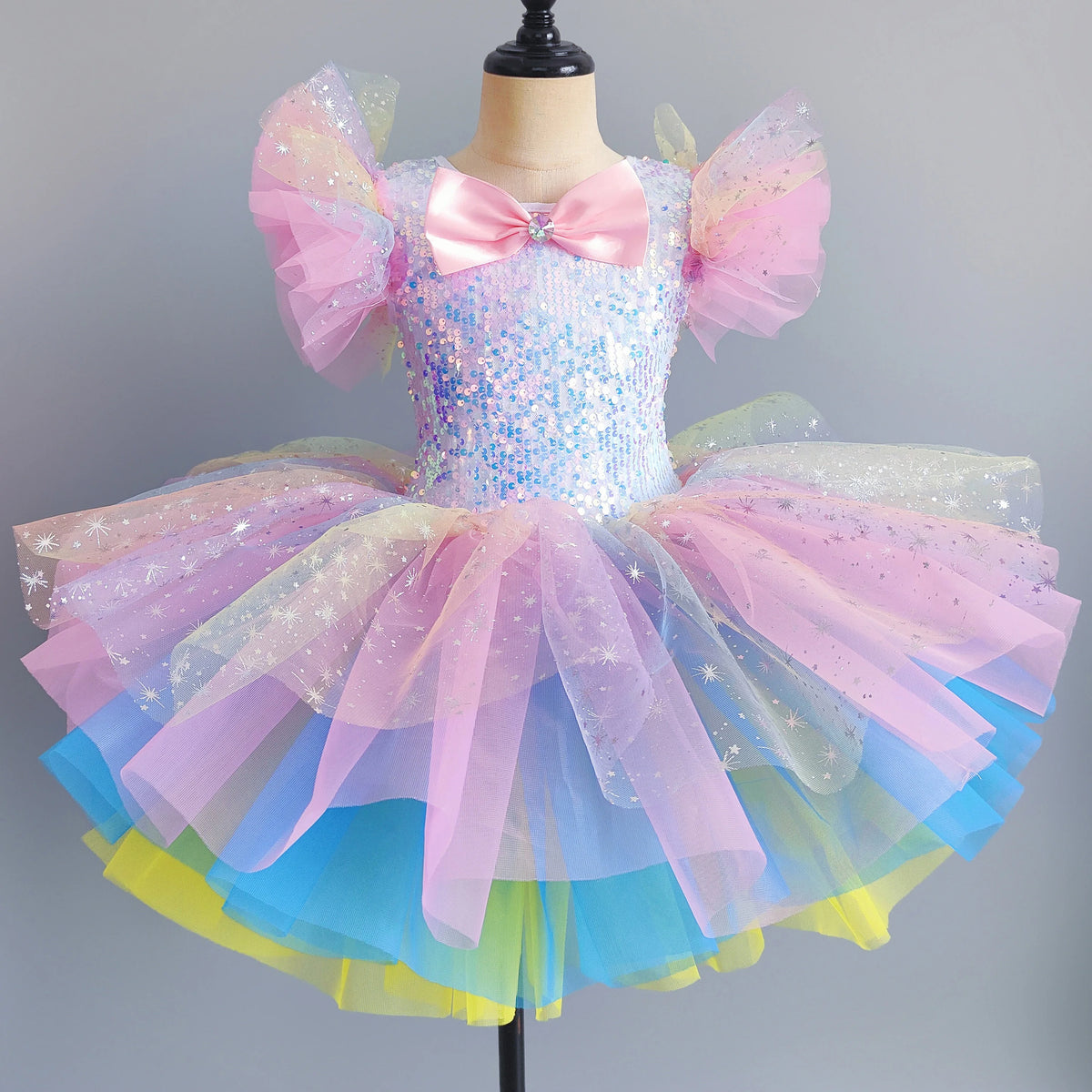 Girls multi-layer tulle ballet tutu dress