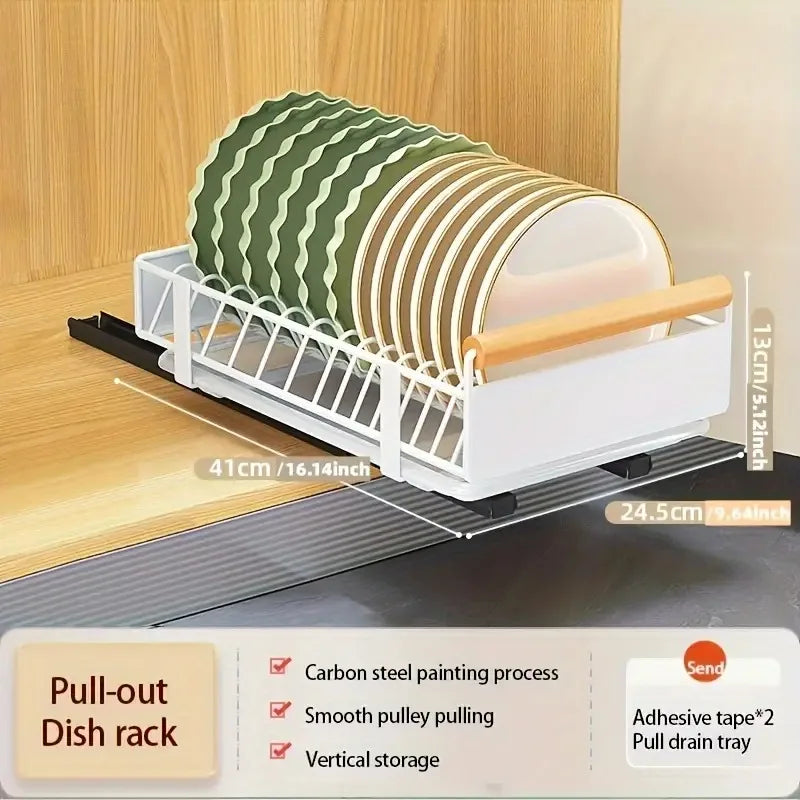 Pull-Out Kitchen Drawer Organizer - Sliding Rack for Plates and Bowls - photo 10