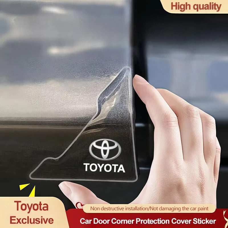 2Pcs Car Door Corner Protector Stickers Decoration For Toyota Land Cruiser Sienna Rav4 Prado Tacoma Yaris Rush Fortuner CHR Voxy