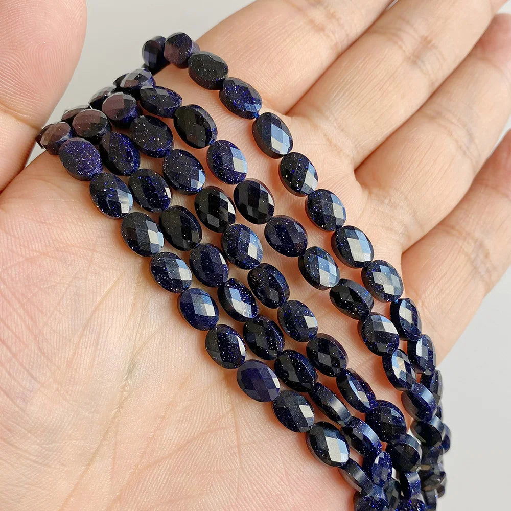Healing Faceted Gems Beads Oval Shape Natural Crystal Jaspers Stone Loose Beads For Jewelry Making Necklace DIY Bracelet 6x8mm