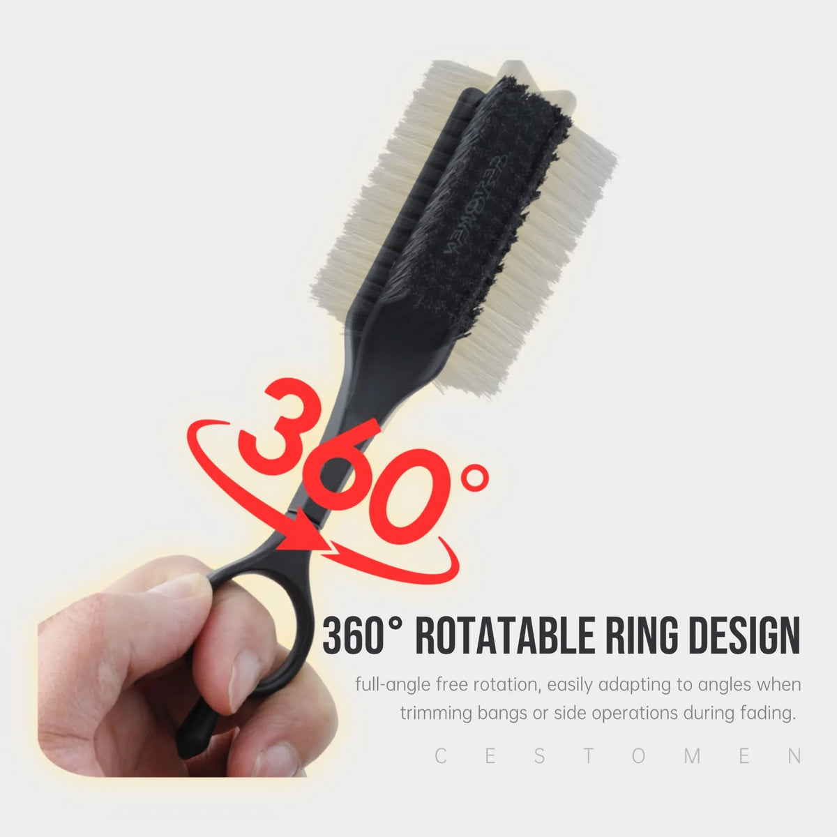 3Pcs Men Grooming Set Professional Beard Brush Stainless Steel Ring Comb Mini Scissors Salon Home Daily Styling Beard Care Tools