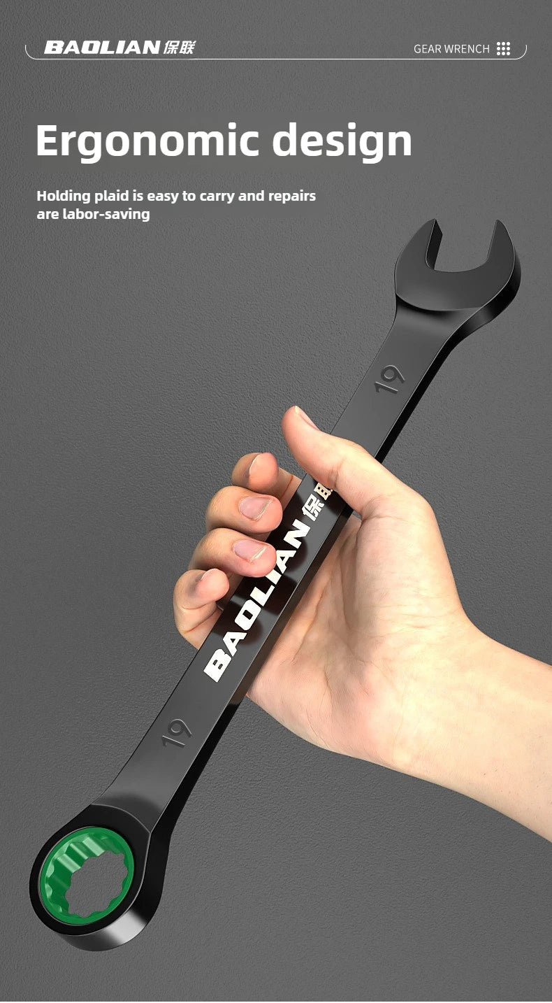 6-10MM Open-End Dual-Purpose Ratchet Spanner Combination Wrench Universal Bicycle Motorcycle Car Repair Tool