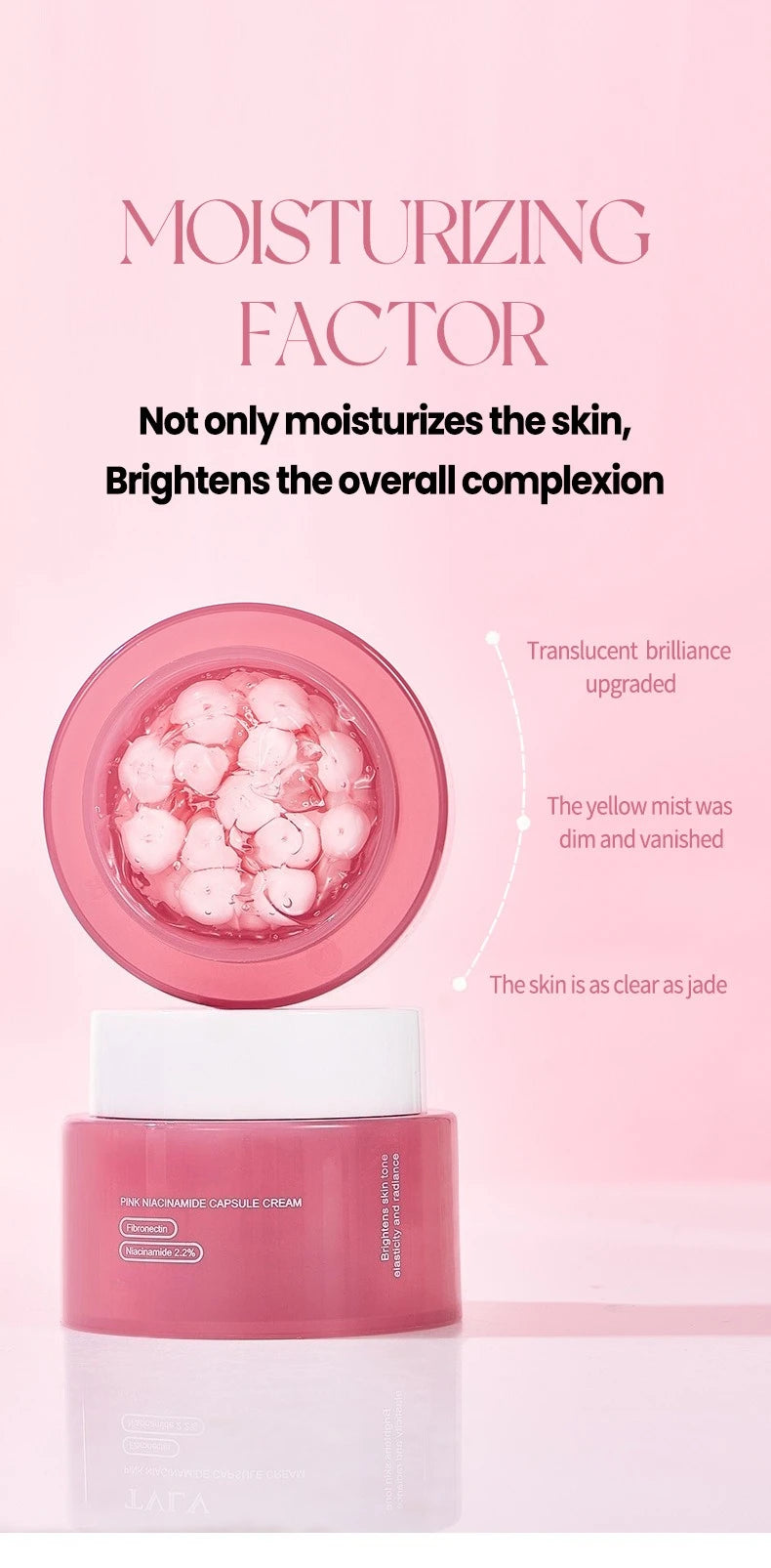 Korean Pink Collagen PDRN Capsule Cream – Niacinamide Face Moisturizer for Even Skin Tone | Lightweight Non-Greasy