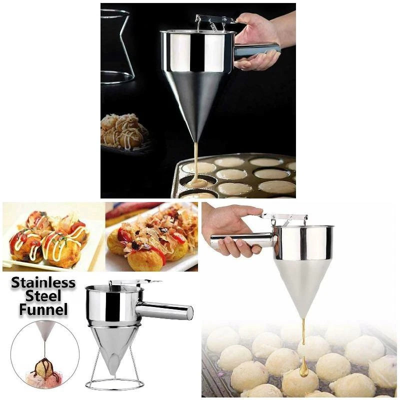 Stainless Batter Dispenser Funnel - Pancake & Cupcake Batter Tool - photo 5