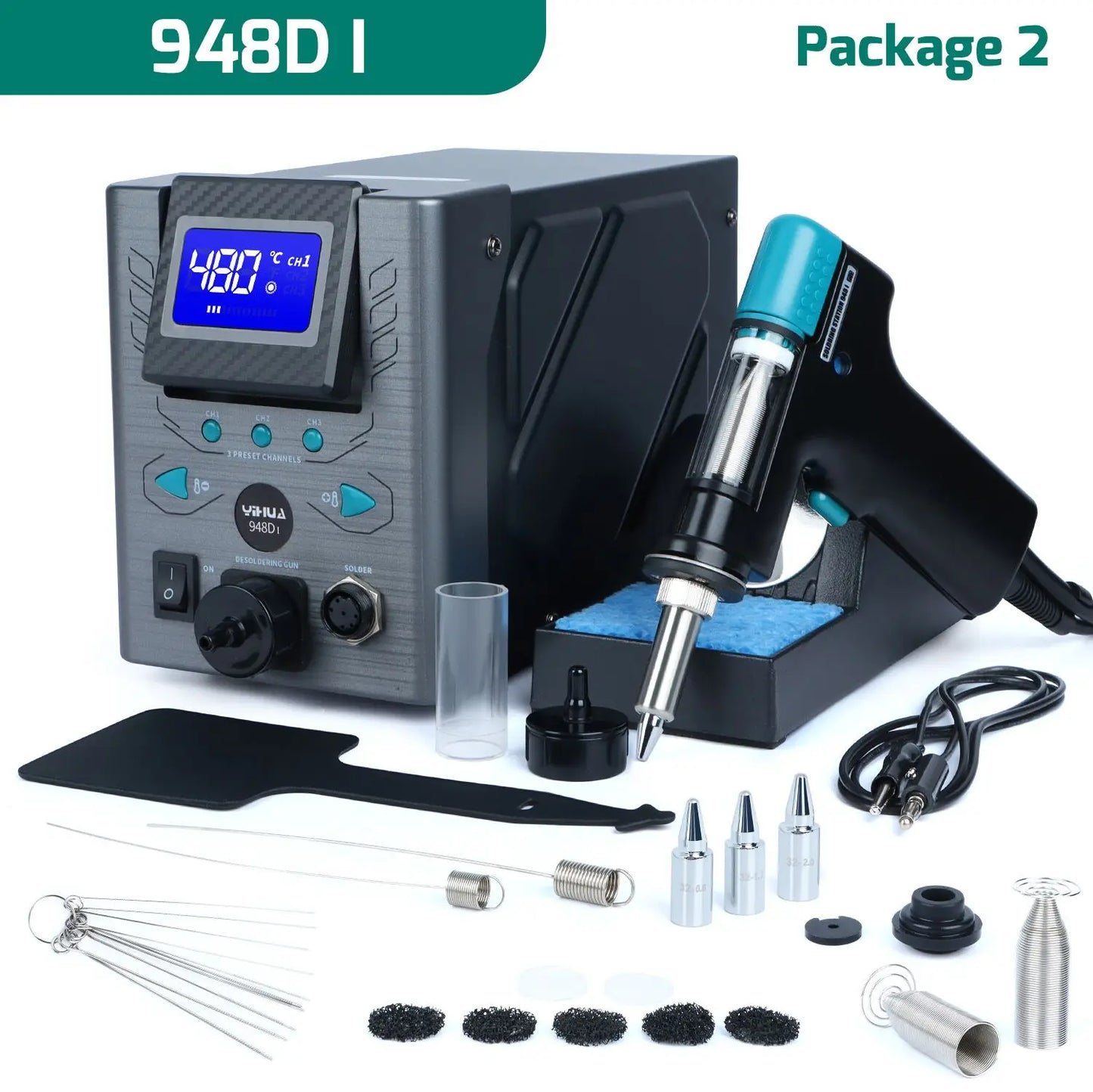 YIHUA 948D-I 110W Desoldering Station – Vacuum Pump Tin Suction Gun for PCB Welding & Repair