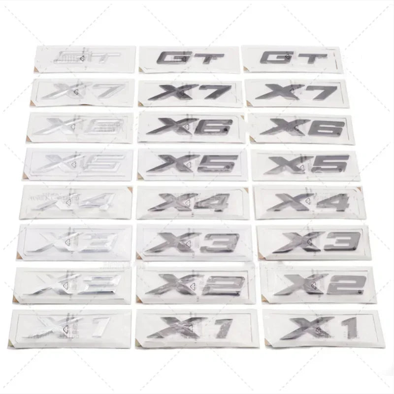 3D ABS Chrome Black Car Rear Trunk Letter Sticker For BMW X1 X2 X3 X4 X5 X6 X7 GT Logo Emblem Badge Auto Styling Accessories