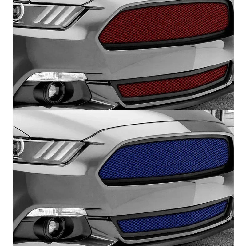 100x33cm Diamond Hole Aluminium Racing Car Bumper Grille Grill Mesh Net Vent Red Blue Tuning Universal Protector Home Garden