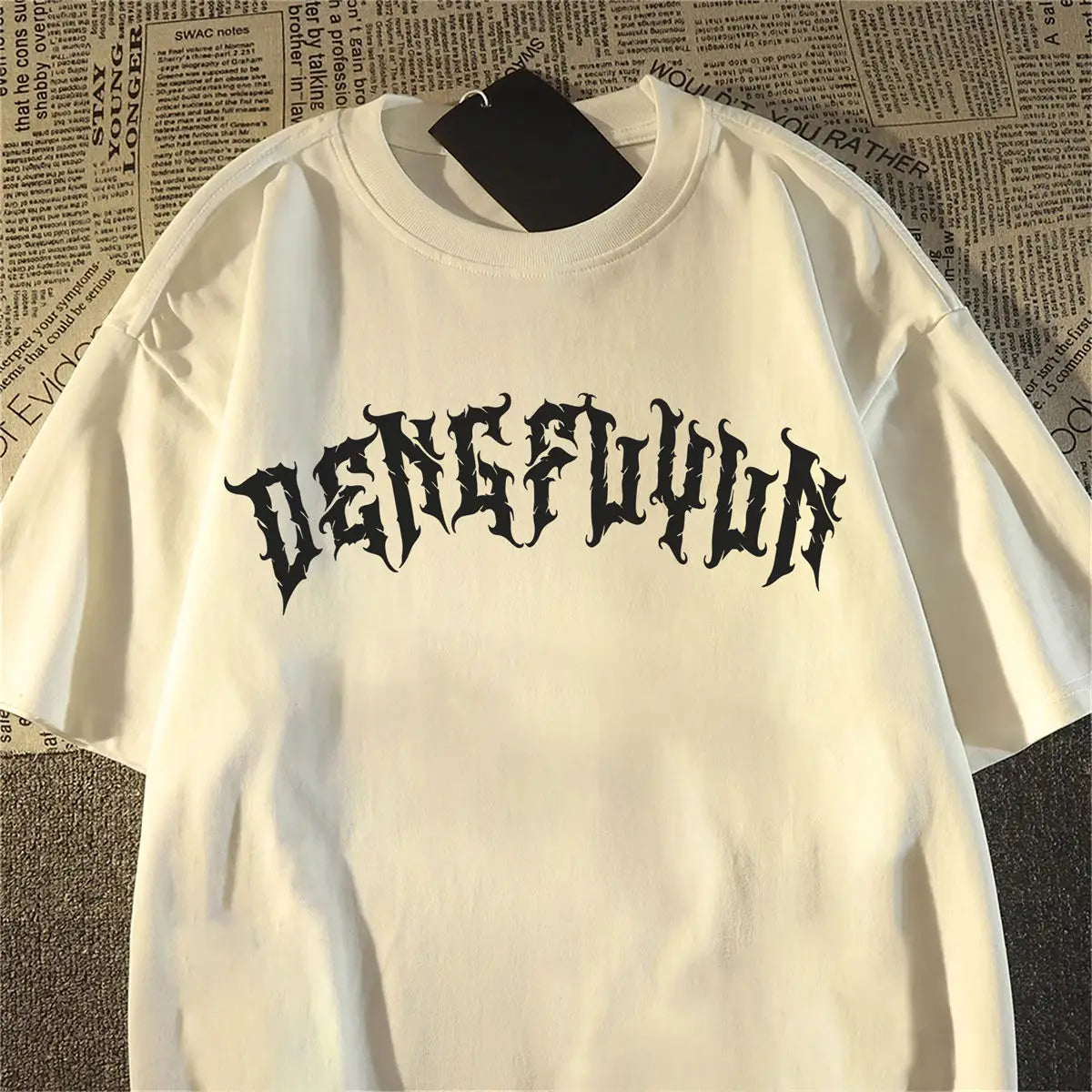 Women's Cotton Skull-Print T-Shirt — Retro Round-Neck Short-Sleeve Top