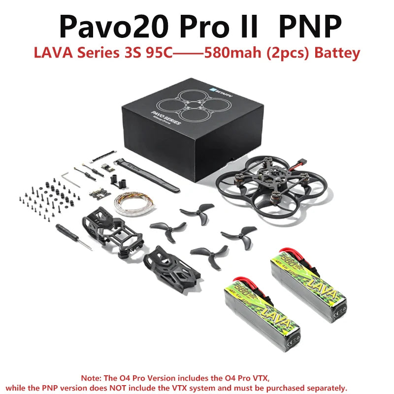 BETAFPV NEW Pavo20 Pro II Brushless Whoop Quadcopter Drone For 3S 550mAh 75C Battery ND Filter For O4 Pro Camera
