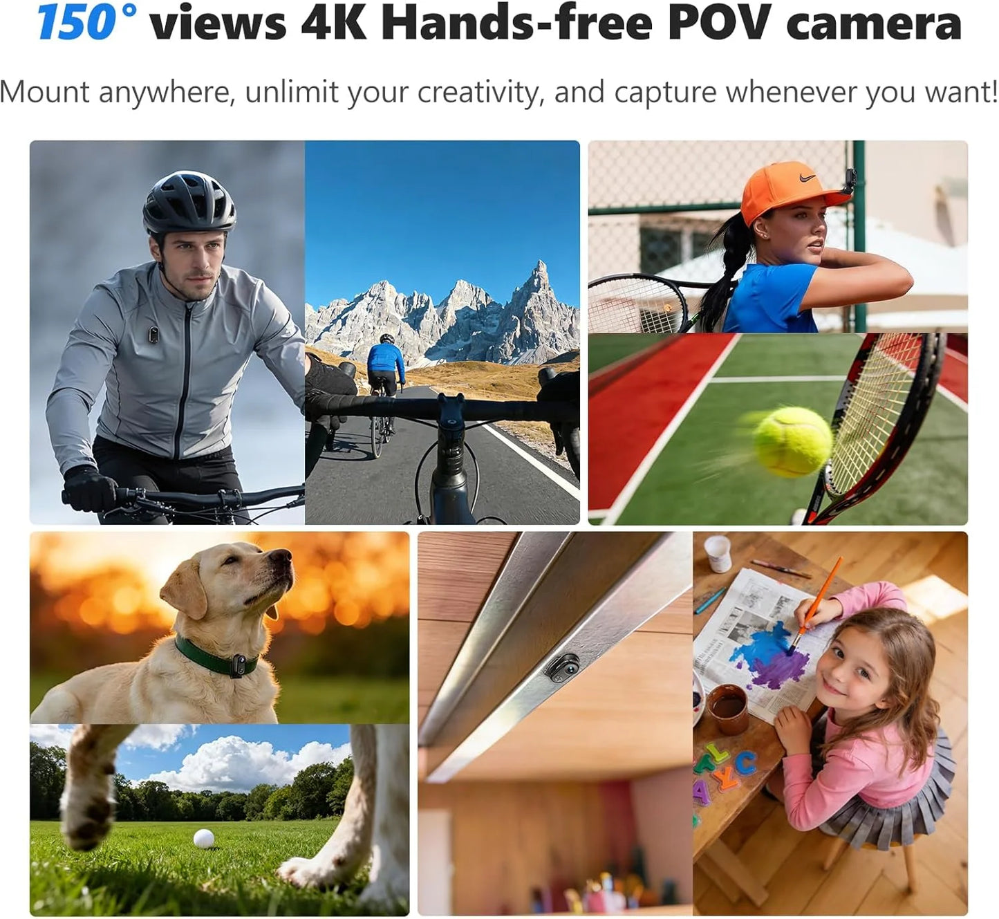 ANSVICAM 4K Mini Action Camera — 6-Axis Stabilised POV Vlog Cam