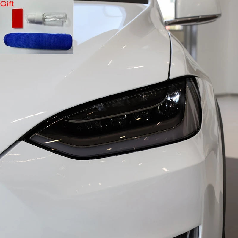 Headlight Tint Smoke Black TPU Protective Film – Compatible with Tesla Model 3, Y, S, X