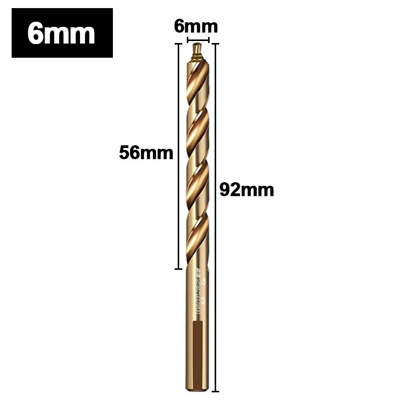 M35 Step Twist Drill, Cobalt Content Straight Shank Drill (3-13mm), For Iron, Stainless Steel, Steel Drilling